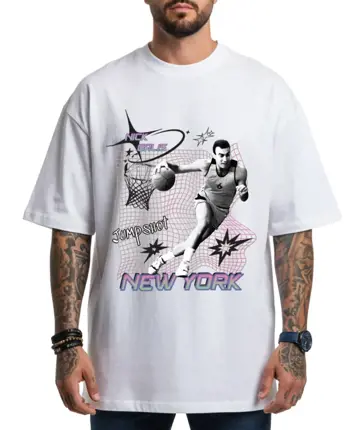 nickgalis.com Ανδρική Κοντομάνικη Μπλούζα Λευκή - Nick Galis 'Court Dreams'