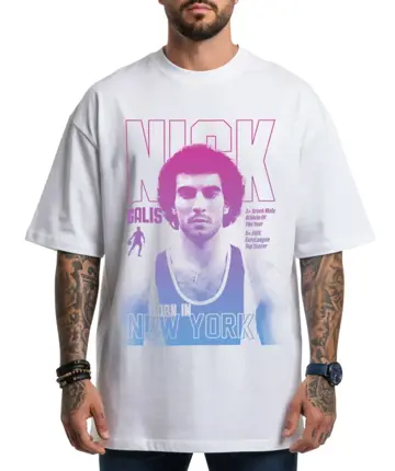 nickgalis.com Ανδρική Κοντομάνικη Μπλούζα Λευκή - Nick Galis 'New York Kid'